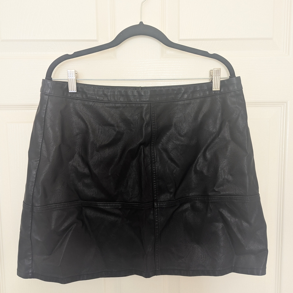 New Look, Black, Faux Leather Mini Skirt